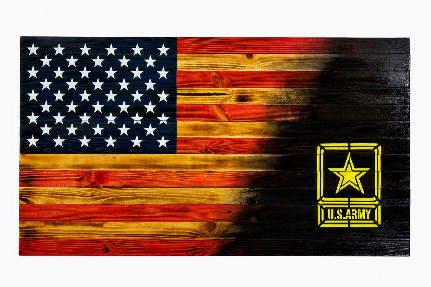 Wooden American Flag with Army Logo