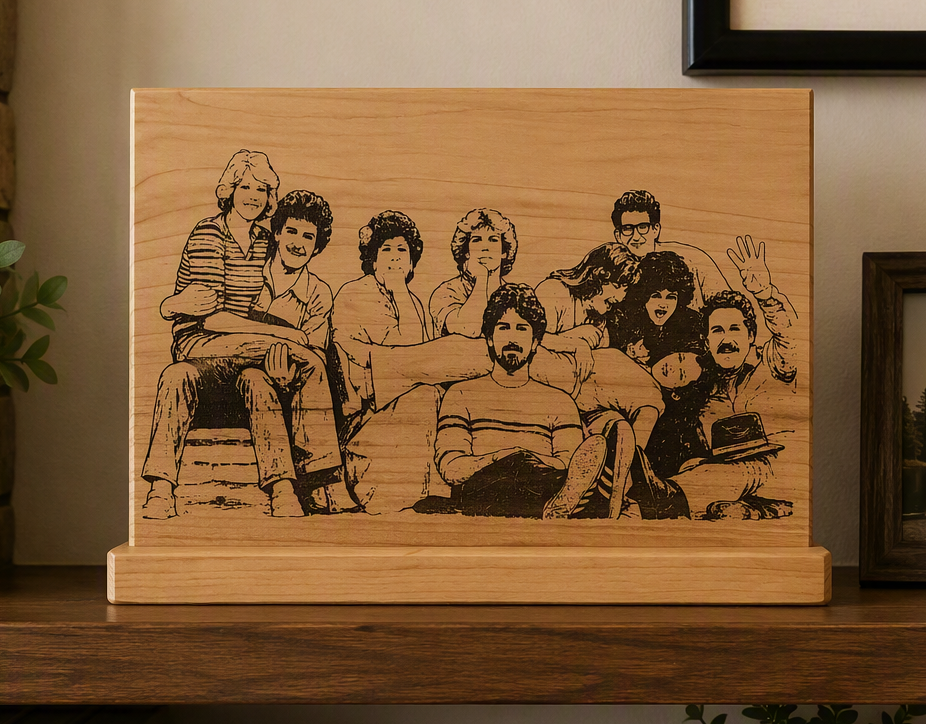 Laser Engraved Photo 5x7 Oak with Stand