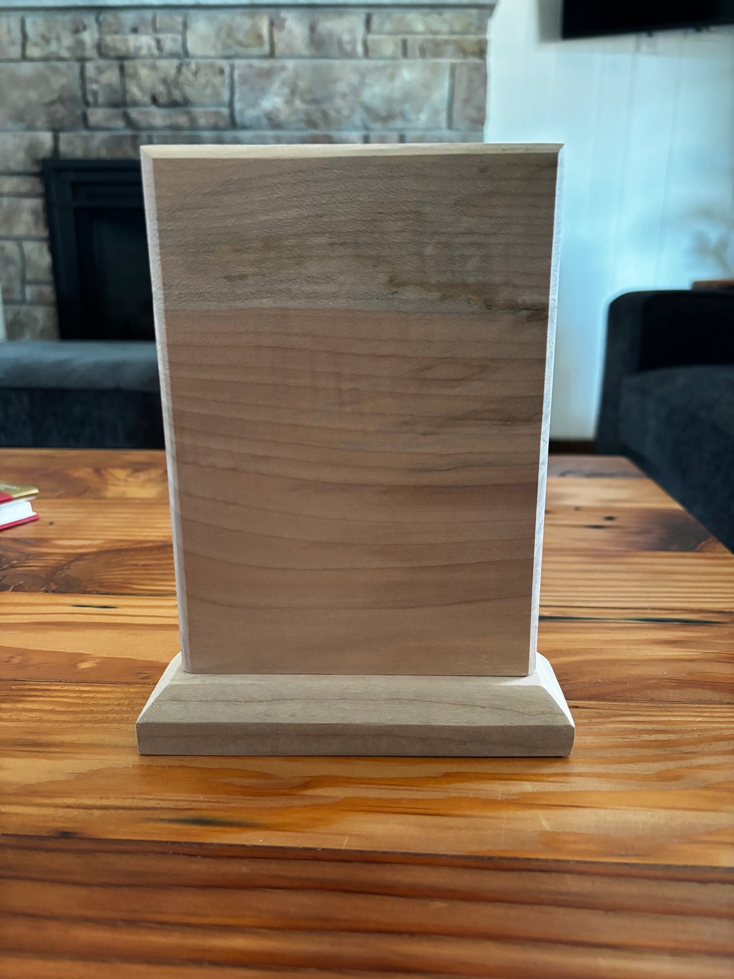 Laser Engraved Photo 5x7 Maple with Keyhole Hanger