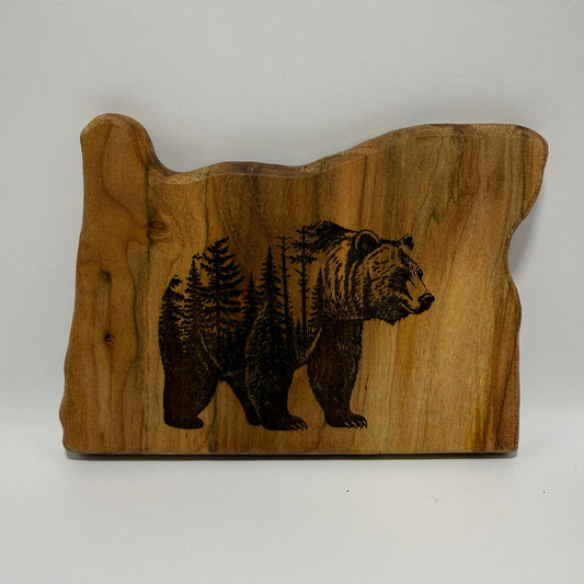 Engraved Coaster - Bear & Trees