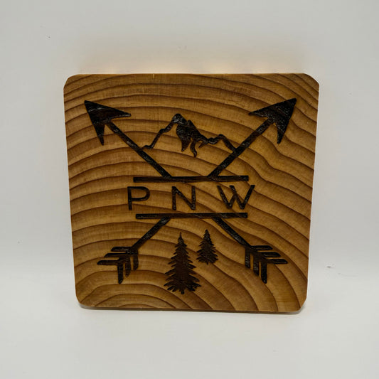 Engraved Coaster - PNW arrows