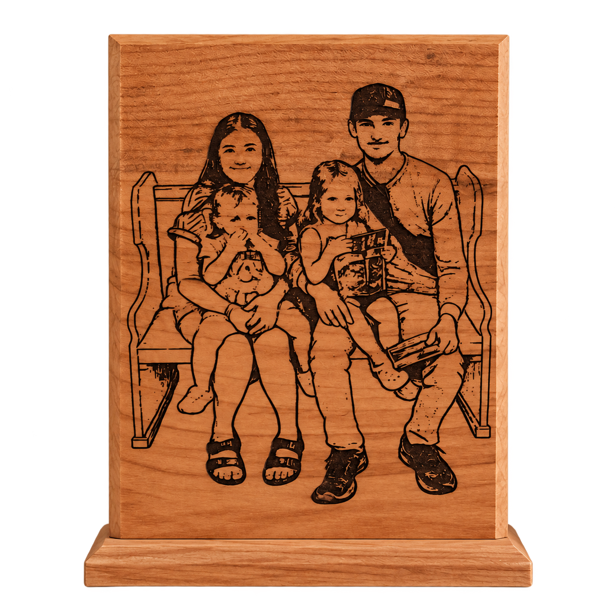 Laser Engraved Photo 5x7 Maple with Stand