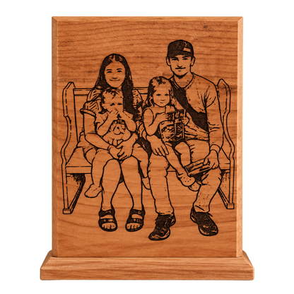 Laser Engraved Photo 5x7 Maple with Stand