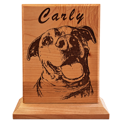 Laser Engraved Photo 5x7 Maple with Keyhole Hanger