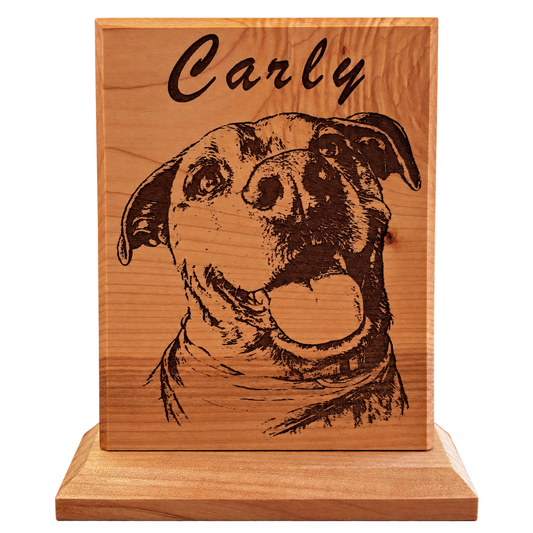 Laser Engraved Photo 5x7 Maple with Keyhole Hanger