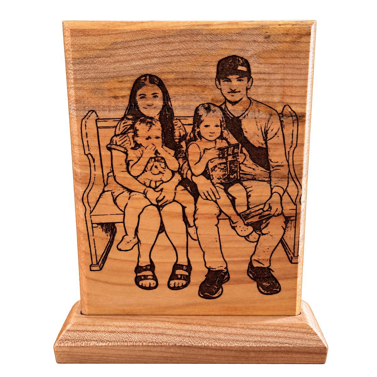 Laser Engraved Photo 5x7 Maple with Keyhole Hanger