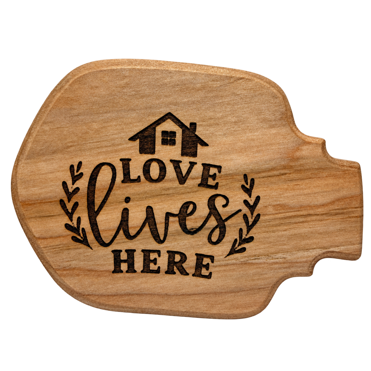 Design inspiration: Love lives here. Past-work example; choose your size and wood.