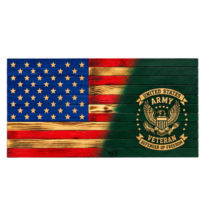 Army wooden flag design example.